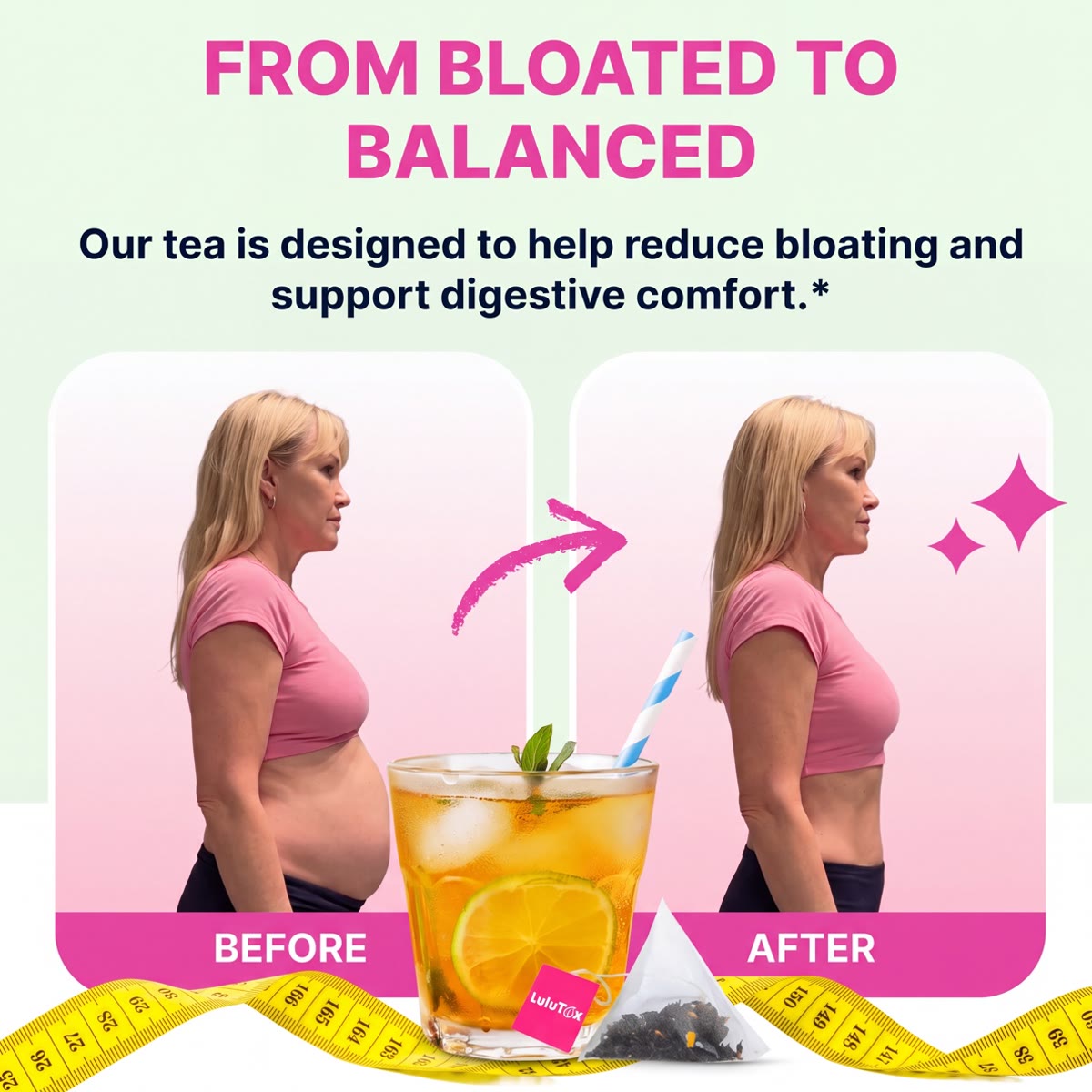 From bloated to balanced, before and after